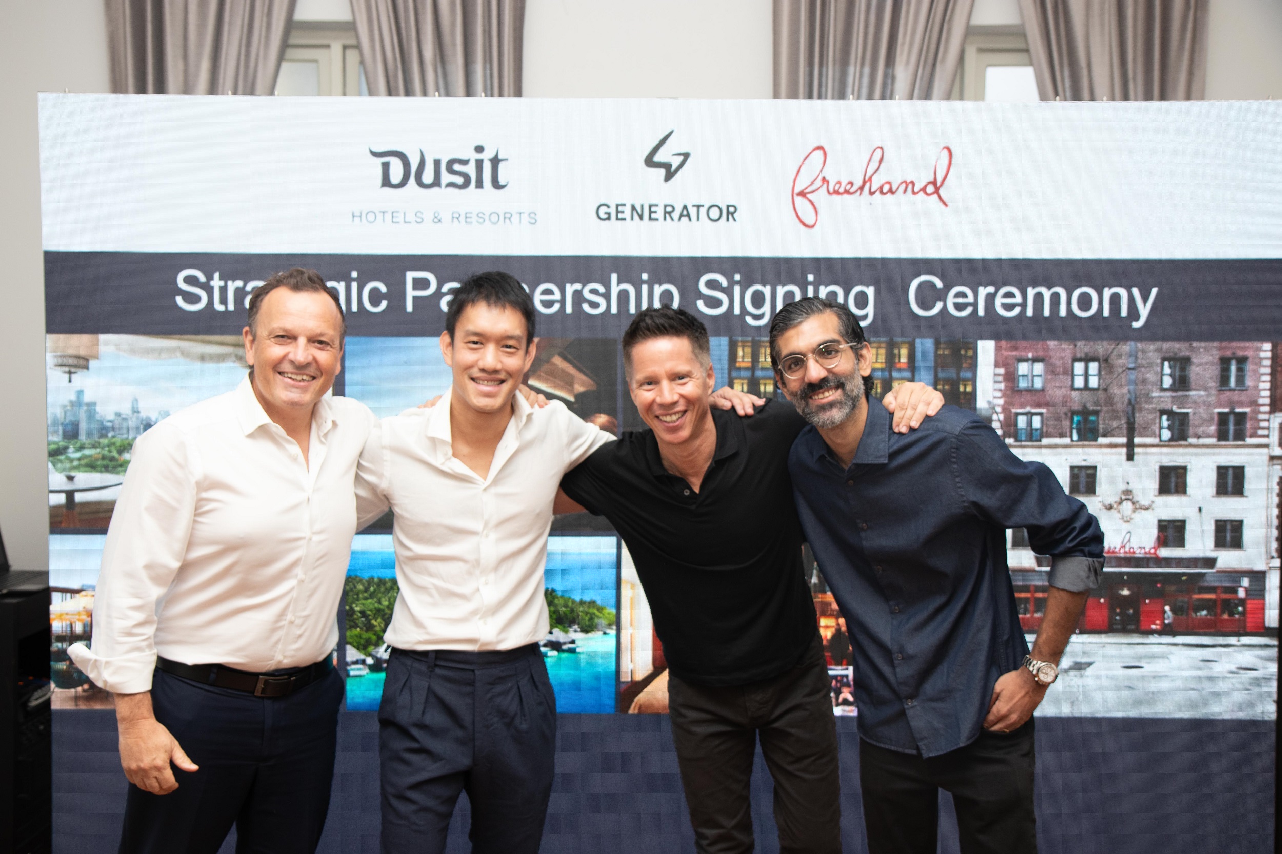 Dusit Hotels and Resorts and Generatorand Freehand Hotels enter strategic development partnership to boost global expansion in new markets