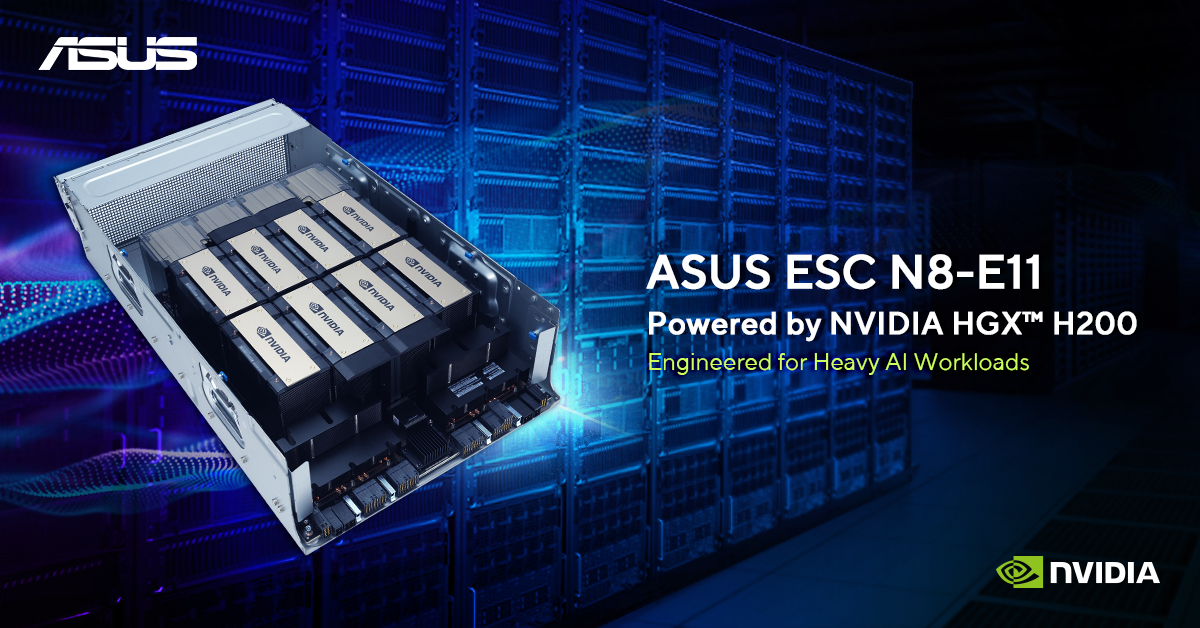 ASUS Announces ESC N8-E11 AI Server with NVIDIA HGX H200