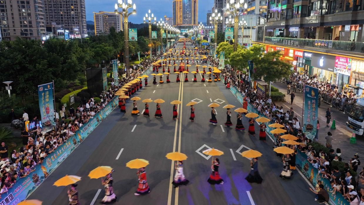 Liangshan, China: 300,000 People Celebrate a Torch Carnival Night